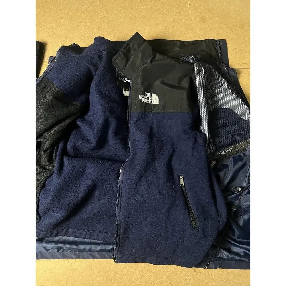 The North Face Jacket Mens L Blue Softshell Rain Coat GORE-TEX Hooded Waterproof